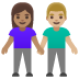 woman and man holding hands, medium skin tone, medium-light skin tone